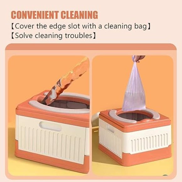 Foldable Potty, Portable Potty Seat for Toddler in Travel, Training Toilet Seat - Picture 5 of 6